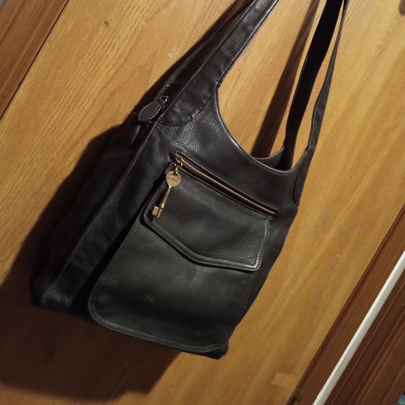 Fossil Vintage Black Leather Hobo Soft - Picture 2 of 11